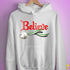 Believe Aromantic Pride Jingle Bell Hoodie - White